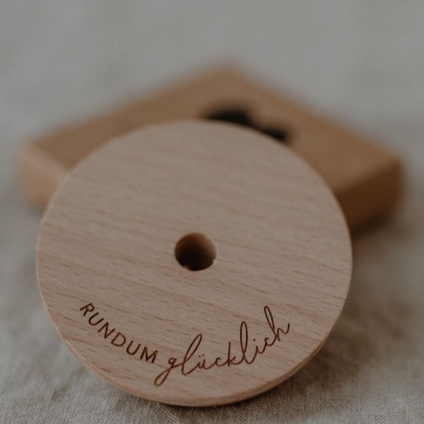 Deckel für hohes Trinkglas "Rundum Glücklich" von Eulenschnitt